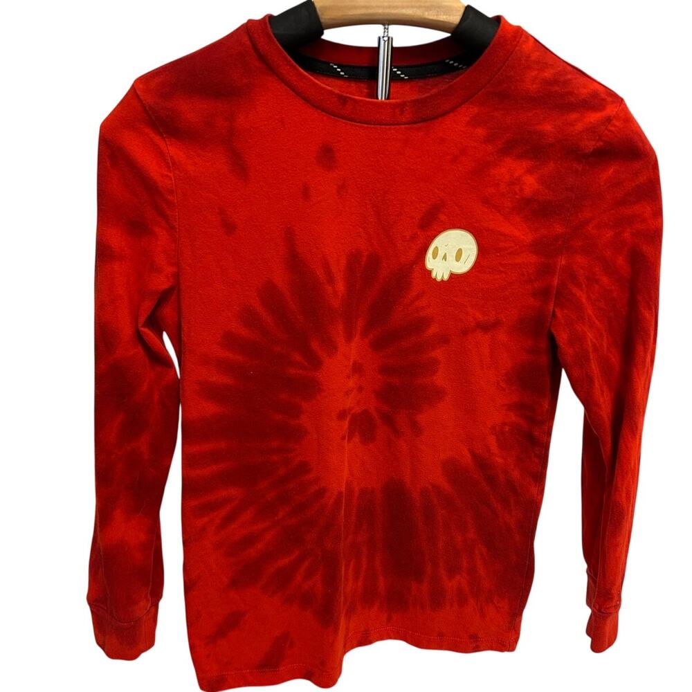 Art Class red tie dye long sleeve boys M 8-10 w/skull graphic